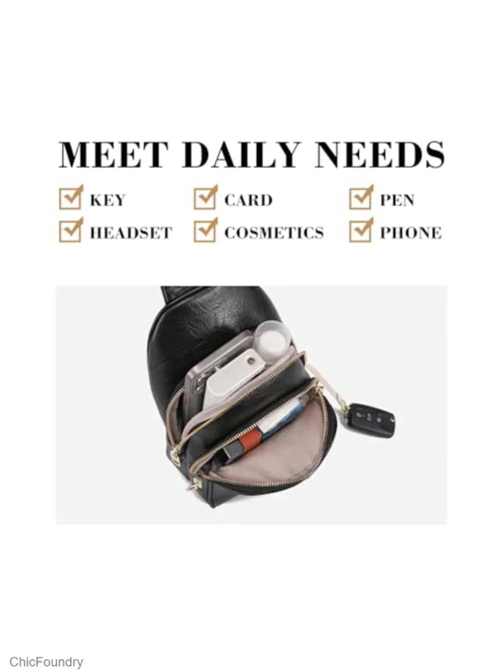 Anti Theft Crossbody Bag RFID Travel Sling Purse Lockable Zippers Adjustable